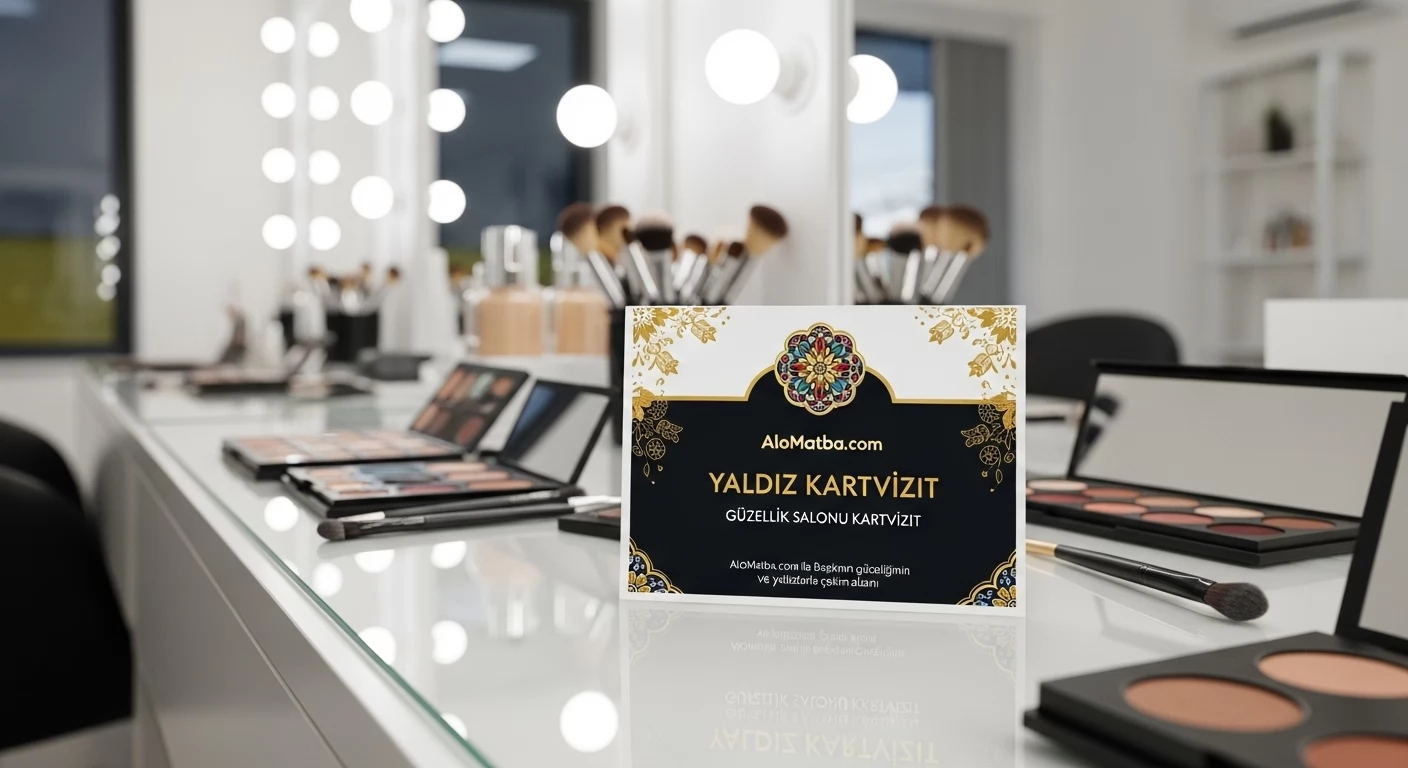 Güzellik Salonu Yaldız Kartvizit Baskı