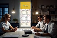 🌊 Büyük Gemici Takvim Mavi (Üç Parça Spiralli) Kod-13